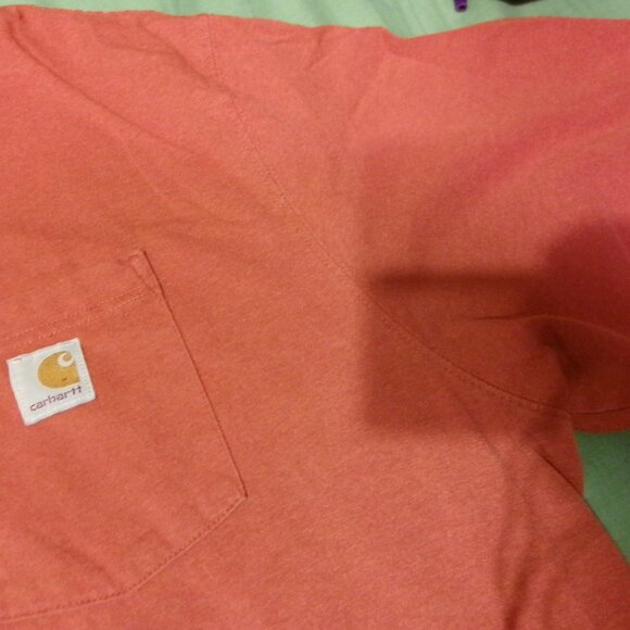 Carhartt K87 Loose Fit Men's 2XL Short Sleeve Work Pocket T-Shirt Red Stained - Picture 5 of 16